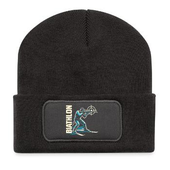 Biathlon Passion Liebhaber Geschenk - Recycelte Patch Beanie - Dunkelgrau - Vorne