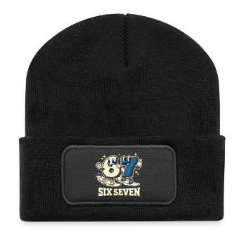 67 Six Seven Snowboard Winter Sports Cadeau - Beanie recyclé à patch - noir - Devant