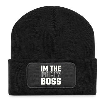 Je suis le chef de la fête - Beanie recyclé à patch - noir - Devant