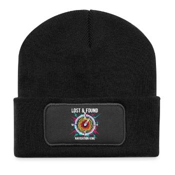 Lost & Found Compass Navigation King - Recycled Patch Beanie - black - Front