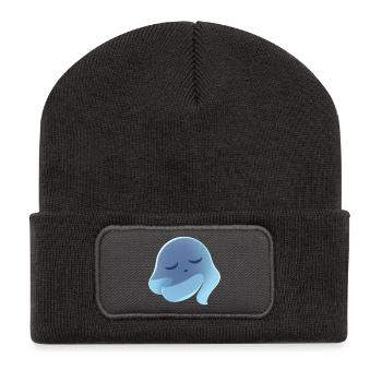 Schlafender Blaugeist Traum - Recycelte Patch Beanie - Dunkelgrau - Vorne