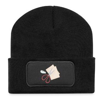 Craft Scissors Motif Paper Studio - Recycled Patch Beanie - black - Front