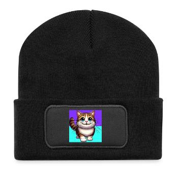 cat - Recycled Patch Beanie - black - Front