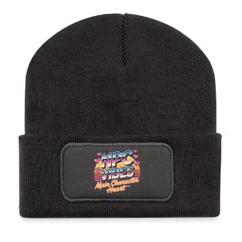 NPC Vibes | Main Character Energy Gaming - Recycelte Patch Beanie - Dunkelgrau - Vorne