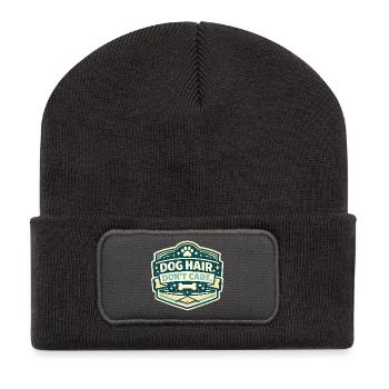 Signe de poils de chien sans importance - Beanie recyclé à patch - charbon - Devant