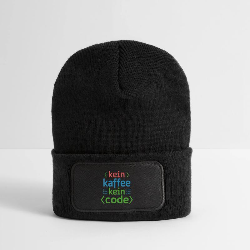 No Coffee No Code Programmer Computer Scientist Recycled Patch Beanie