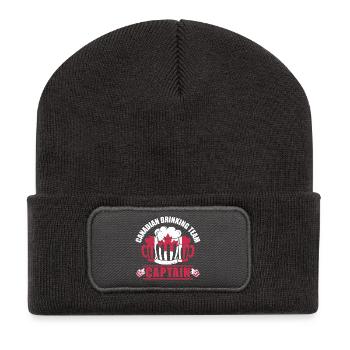 Canada Captain Beer Mug Maple Leaf Party Design - Recycelte Patch Beanie - Dunkelgrau - Vorne