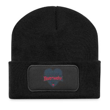 Firefighter Dad My Favorite Hero Gift - Recycled Patch Beanie - black - Front
