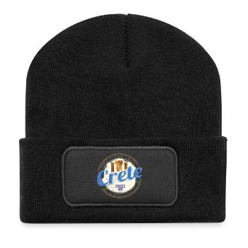 Kreta Insel in Griechenland Retro Vintage Souvenir - Recycelte Patch Beanie - Schwarz - Vorne