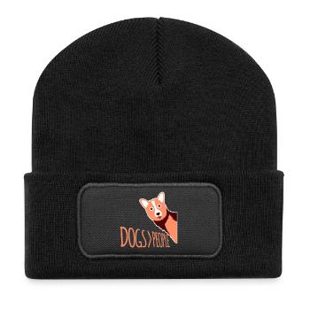 Chiens sur les gens, chien Drôle de proverbe antisocial - Beanie recyclé à patch - noir - Devant