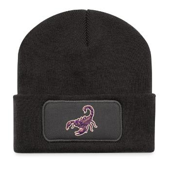 Cool Scorpio With Sunglasses - Recycled Patch Beanie - dark grey - Front