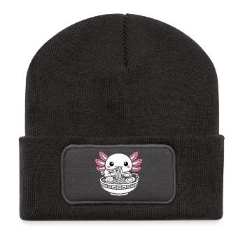 Axolotl Kawaii Ramen Food Cute Gift - Recycled Patch Beanie - dark grey - Front