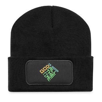 God Is Good All The Time Faith Christian Saying - Recycled Patch Beanie - black - Front