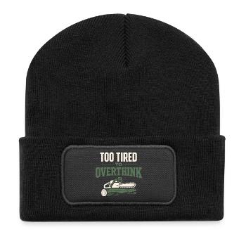 Holzfällertherapie, Logger-therapie-humor, - Recycelte Patch Beanie - Schwarz - Vorne