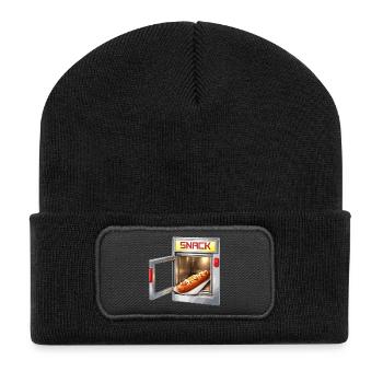 Retro Snack Machine Hot Dog - Recycled Patch Beanie - black - Front