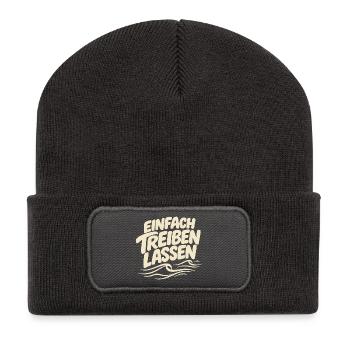 Einfach treiben lassen - Schön locker - Recycelte Patch Beanie - Dunkelgrau - Vorne