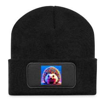 Igel - Recycelte Patch Beanie - Schwarz - Vorne