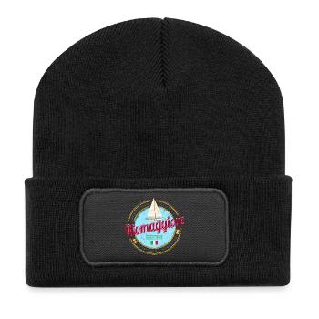 Riomaggiore Cinque Terre La Spezia Italien Design - Recycelte Patch Beanie - Schwarz - Vorne