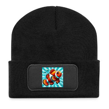 Poisson-clown - Beanie recyclé à patch - noir - Devant