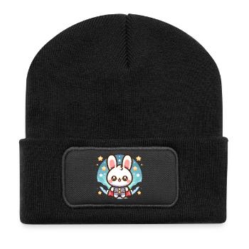 Héros Lapin Super-héros Lapin - Beanie recyclé à patch - noir - Devant