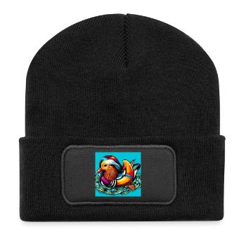 Canard mandarin - Beanie recyclé à patch - noir - Devant