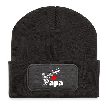 Father's Day Superhero Dad - Recycled Patch Beanie - dark grey - Front
