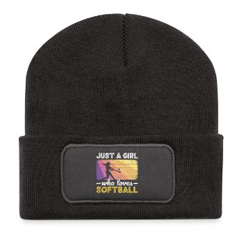 Juste une fille qui adore les adolescentes joueuses de softball - Beanie recyclé à patch - charbon - Devant