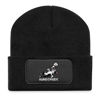 Hundemüde Boston Terrier Boston terrier besitzer  - Recycelte Patch Beanie - Schwarz - Vorne