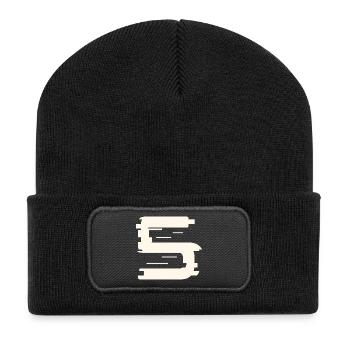 5 - Beanie recyclé à patch - noir - Devant