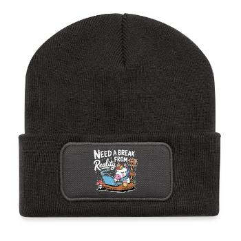 Unicorn Laptop Break Office Humor Laptop - Recycled Patch Beanie - dark grey - Front