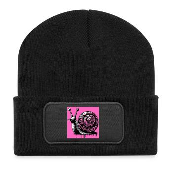 Schnecke - Recycelte Patch Beanie - Schwarz - Vorne