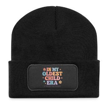 L’humour de la famille fille à l’ère de mon aîné - Beanie recyclé à patch - noir - Devant
