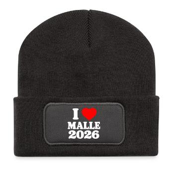 I love Malle 2026 - Recycelte Patch Beanie - Dunkelgrau - Vorne