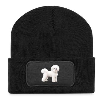 Bichon Frisé réaliste - Beanie recyclé à patch - noir - Devant