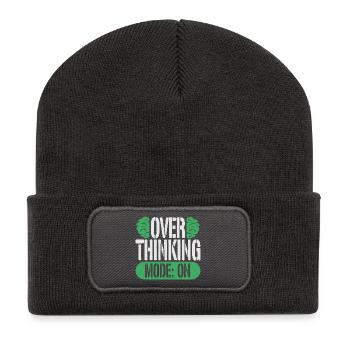Angststörung Angststörungen Overthinking Mode On - Recycelte Patch Beanie - Dunkelgrau - Vorne