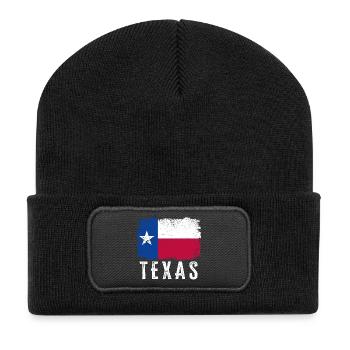 Texas State Flag Distressed Vintage Texas, USA - Recycled Patch Beanie - black - Front