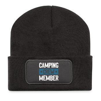 Équipe de camping - Beanie recyclé à patch - charbon - Devant