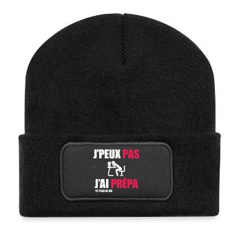 J'peux pas j'ai prépa - Beanie recyclé à patch - noir - Devant