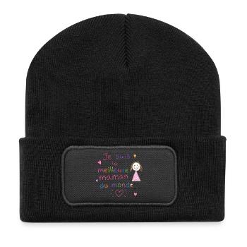 Je suis la meilleure maman du monde - Beanie recyclé à patch - noir - Devant