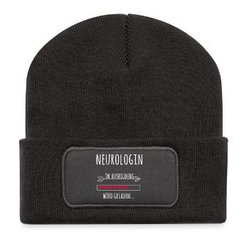 Neurologin Ausbildung Medizinstudium Ärztin - Recycelte Patch Beanie - Dunkelgrau - Vorne