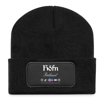 Höfn Island Streetwear Travel Souvenir - Recycled Patch Beanie - black - Front
