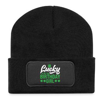 Glücks-Geburtstagsmädchen-Tee - Recycelte Patch Beanie - Schwarz - Vorne
