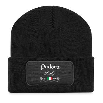 Padua Italien Streetwear Reise Souvenir - Recycelte Patch Beanie - Schwarz - Vorne