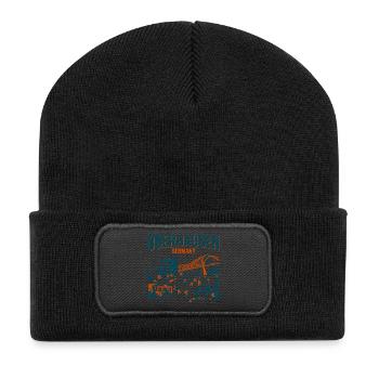Oberhausen Germany Gasometer And Skybridge Skyline - Recycelte Patch Beanie - Schwarz - Vorne