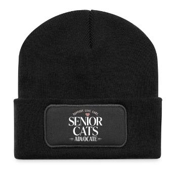 Senior Cats Advocate Tee - Recycled Patch Beanie - black - Front