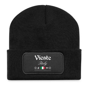 Vieste Italy Streetwear Travel Souvenir - Recycled Patch Beanie - black - Front