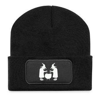Hexen beim Zaubertrankrühren - Recycelte Patch Beanie - Schwarz - Vorne