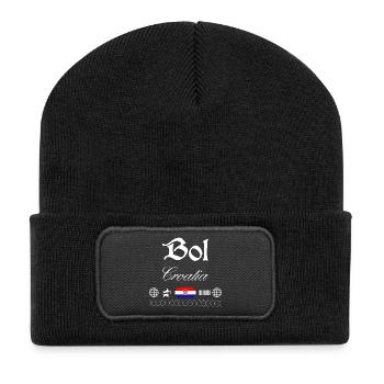 Bol Croatia Streetwear Travel Souvenir - Recycled Patch Beanie - black - Front