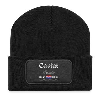 Cavtat Croatia Streetwear Travel Souvenir - Recycled Patch Beanie - black - Front