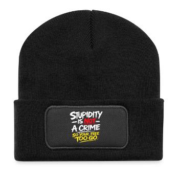 La stupidité n’est pas un t-shirt de crime - Beanie recyclé à patch - noir - Devant